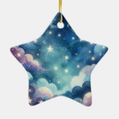 キュートな星型クリスマスツリーオーナメント セラミックオーナメント (裏面)