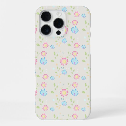 キュートな春の花のデザイン iPhoneケース (裏面)