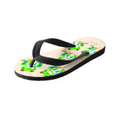 キュートな木のカエルを草に キッズビーチサンダル (アングル)