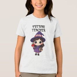 キュートな未来の先生 2026 キッズハロウィンTシャツ、魔法使い トライブレンドTシャツ