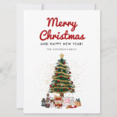 キュートな松の木の手書き メリークリスマス (正面)