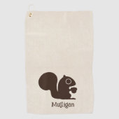 キュートな林名前をカスタムするリス ゴルフタオル (正面)