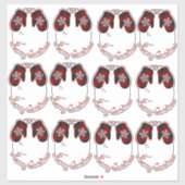 キュートな格子模様ギフトラベル シール (シート)