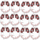 キュートな格子模様ギフトラベル シール (正面)
