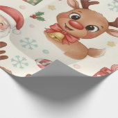 キュートな森の動物たちのクリスマス包装紙 ラッピングペーパー (角)