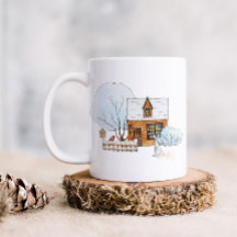 キュートな森の動物とクリスマスハウス