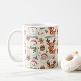 キュートな森の動物のクリスマスパターンのホリデーマグ コーヒーマグカップ