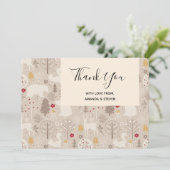 キュートな森の動物の北欧パターン サンキューカード (スタンド正面)