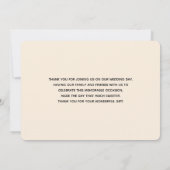 キュートな森の動物の北欧パターン サンキューカード (裏面)