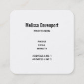 キュートな森の動物の北欧パターン スクエア名刺 (裏面)