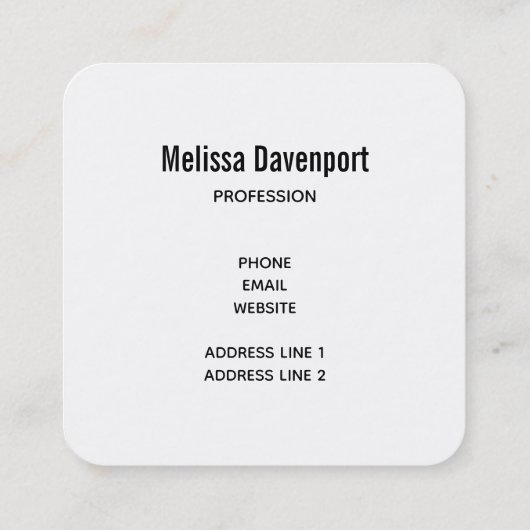 キュートな森の動物の北欧パターン スクエア名刺 (裏面)