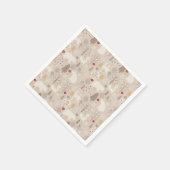 キュートな森の動物の北欧パターン スタンダードカクテルナプキン (角)