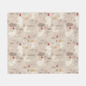 キュートな森の動物の北欧パターン フリースブランケット (正面(横))