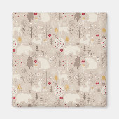 キュートな森の動物の北欧パターン マグネット (正面)