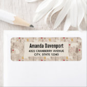 キュートな森の動物の北欧パターン ラベル (インサイチュ)