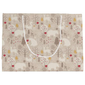 キュートな森の動物の北欧パターン ラージペーパーバッグ (裏面)