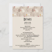 キュートな森の動物の北欧パターン 招待状 (正面)