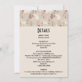 キュートな森の動物の北欧パターン 招待状