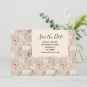 キュートな森の動物の北欧パタ結婚ーン セーブザデート (スタンド正面)