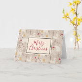 キュートな森の動物クリスマスパターン カード (黄色い花)