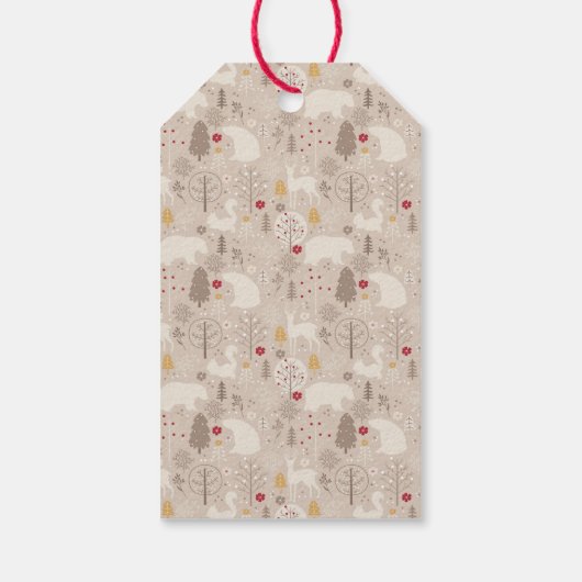 キュートな森の動物クリスマスパターン ギフトタグ (裏面)