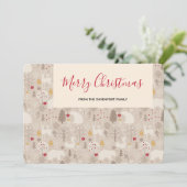 キュートな森の動物クリスマスパターン シーズンカード (スタンド正面)