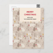 キュートな森の動物クリスマスパターン ポストカード (正面/裏面)