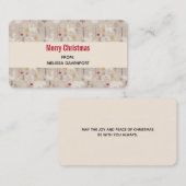 キュートな森の動物クリスマスパターン 名刺 (正面/裏面)