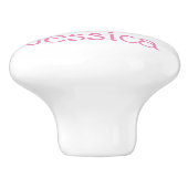 キュートな森フクロウ赤ちゃん女の子モノグラムパーソナライズされた セラミックノブ (側面)