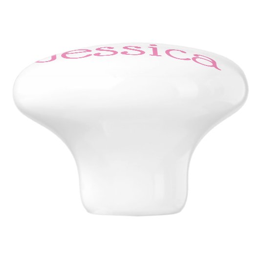 キュートな森フクロウ赤ちゃん女の子モノグラムパーソナライズされた セラミックノブ (側面)