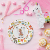 キュートな森林動物のカスタム写真パーティープレート ペーパープレート (パーティー)