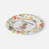 キュートな森林動物のカスタム写真パーティープレート ペーパープレート (アングル)