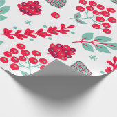キュートな様式化されたクリスマスの葉のパターン ラッピングペーパー (角)