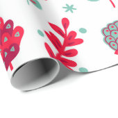 キュートな様式化されたクリスマスの葉のパターン ラッピングペーパー (ロールコーナー)