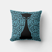 キュートな様式化した猫のアニマルプリント背景 クッション (正面)