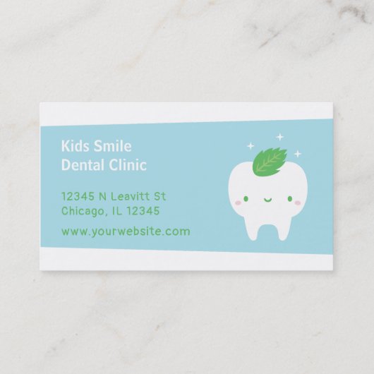 キュートな歯磨き葉歯科の名刺 名刺 (裏面)