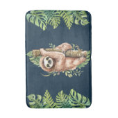 キュートな水のカラースロッス&トロピカル葉スバスマット バスマット (正面縦)