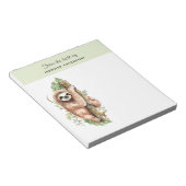 キュートな水のカラースロッス&トロピカル葉 ノートパッド (アングル)