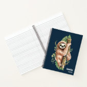 キュートな水のカラースロッス&トロピカル葉 ノートブック (内部)