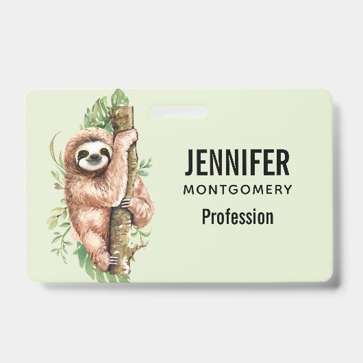 キュートな水のカラースロッス&トロピカル葉 バッジ (表面)