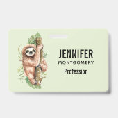 キュートな水のカラースロッス&トロピカル葉 バッジ (裏面)