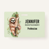 キュートな水のカラースロッス&トロピカル葉 バッジ (正面)