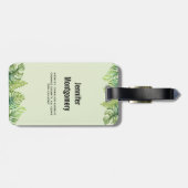 キュートな水のカラースロッス&トロピカル葉 ラゲッジタグ (裏面横)