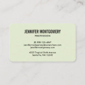 キュートな水のカラースロッス&トロピカル葉 名刺 (裏面)
