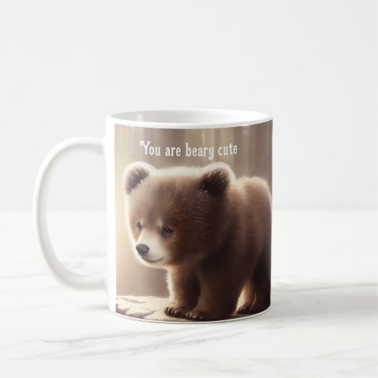 キュートな水の色クマパーソナライズされたコーヒーマグ コーヒーマグカップ (左)