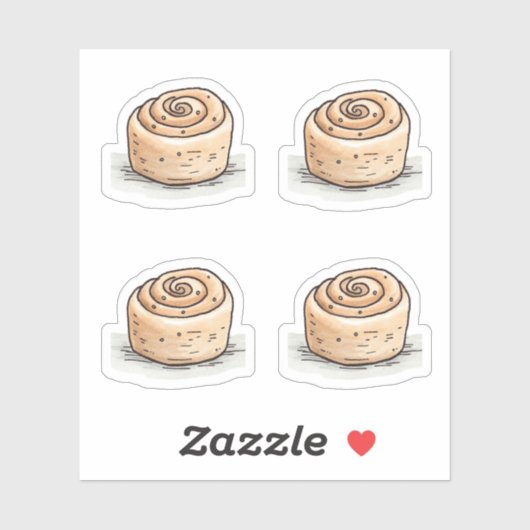 キュートな水の色シナモン転が – カットビニールのシール シール (シート)