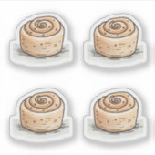 キュートな水の色シナモン転が – カットビニールのシール シール (正面)