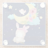 キュートな水の色バニーガラスコースター ガラスコースター (裏面)