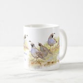 キュートな水彩カリフォルニアウズルバードアート コーヒーマグカップ (正面右)