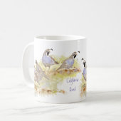 キュートな水彩カリフォルニアウズルバードアート コーヒーマグカップ (正面左)